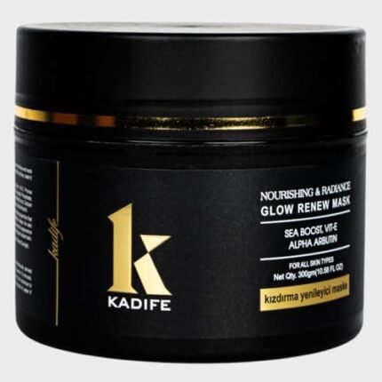 Kadife Glow Renew Face Mask with Sea Boost Vitamin E & Alpha Arbutin | Nourishing Radiance Care for All Skin Types | Weekly Skincare Treatment | 300 g | Black Gold Jar